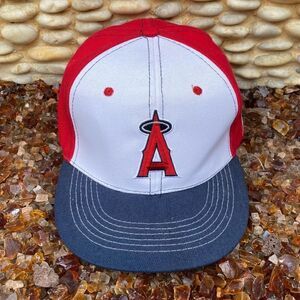 MLB LA Anaheim Angels  Adjustable Baseball Hat Sixth Man USA Flag EUC